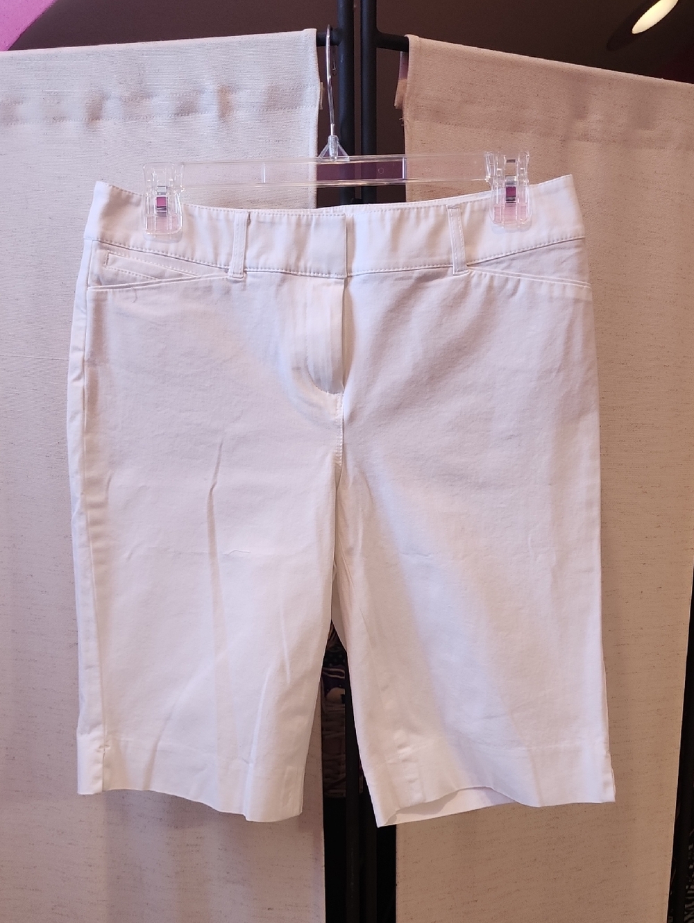 White House Black Market White Bermuda Shorts
